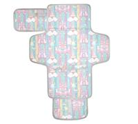 Reusable Baby Pee Pads with Tissue Pocket Waterproof Changing pad with Built-in Pillow Castle Princess Cartoon