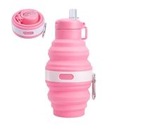 Reusable Backpacking Flask - Flexible Camping Water Container, 600ml Foldable Silicone Water Bottle, Travel Straw Jug Space Saving, Lightweight Sports Hydro Vessel For Daily Cycling Fishing Hiking