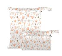 reusable bag for cloth 2 Pack travel essentials for baby with handles for daycare, yoga (Bluebell Rose Gold and White)
