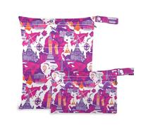 reusable bag for swimsuit 2 Pack travel essentials for babies with handles for bathing, travel (Famous Architecture)