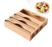 Reusable Bag Storage Container - Zip Seal Pouch Organizer for Food Snacks | Clear Acrylic with Sectioned Tray Design, Compact and Convenient Kitchen Accessory for Daily Use 15.75x12.44x2.83 in