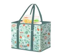 Reusable Bags for Shopping, Non-Woven Folding Picnic Storage Bag with Handle, Heavy Duty Storage Pouch with Box Shape To Stand Up for Beach Days Picnics Family Trips Camping