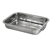 Reusable Baking Roasting Tray Stainless Steel Tray With Grill And Handles 30Cm