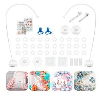 Reusable Balloon Arch Kit - Free Bending Shape 8.2ft-5ft Adjustable Balloon Arch Stand with Base and Durable Fibre Poles Balloon Hoop Frame for Wedding Graduation Birthday Party Christmas Decorations