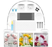 Reusable Balloon Arch Kit with Stand, Adjustable Balloon Arch Frame(2.7m high and 3m wide) with Water-fillable Base and Fibre Pole, Suitable for Weddings Graduations Birthdays Party Supplies Christmas