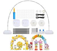 Reusable Balloon Arch Stand Kit with Base, Adjustable Balloon Arch Frame 10FT Wide & 9FT Tall for Christmas Decorations, Wedding, Baby Shower & Birthday Party, Easy Assemble, DIY Photo Booth Backdrop