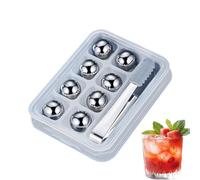 Reusable Balls for Wine - Pack of 8 Cold Balls - Stainless Steel Ball | For Use with Milk, Drinks, Wine, Beer, in the Home, in the Bar, in the Restaurant and in the Kitchen