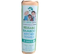 Reusable Bamboo Towels - Reusable Paper Towels for Kitchen - Up to 100 Uses Per Cloth - Quality Household Essentials/Household Supplies - Kitchen Paper Towel Roll with 20 Bamboo Sheets (28cm x 28cm)