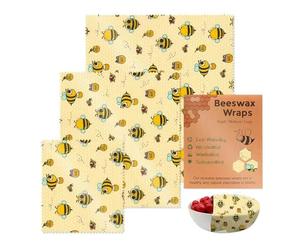 Reusable Bee Container - 18x20cm 3 Pieces Food Grade Bee Packaging | Sustainable & Eco-Friendly Organic Food Wrap, Zero Waste, Reusable
