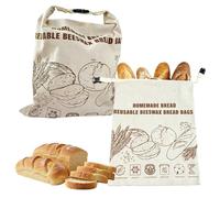 Reusable Beeswax Bread Bag, Cotton-Linen Blend, Large 33x43cm, Zipper and Buckle Double Seal, for Sourdough, Baguettes and Artisan Bread