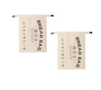 Reusable Beeswax Bread Bags 2 Pack - Natural Linen Sourdough Storage Keep Fresh - Eco Friendly Washable Cover 32x42cm(A)