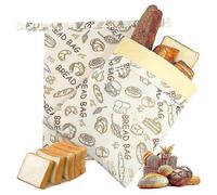Reusable Beeswax Bread Bags for Sourdough and Homemade Bread, Natural Cotton Beeswax Bags (2 Pack)