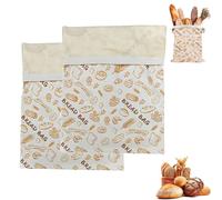 Reusable Beeswax Bread Bags for Sourdough & Homemade Bread - Extra Large Cotton Food Storage Bags, Portable Freezer-Friendly & Freshness Preservation, for Daily (2Pcs)