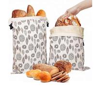 Reusable Beeswax Bread Bags Freezer & Refrigerator, 43cm×33cm Food-grade Natural Lined Cotton Storage Bags for Homemade Bread/Sourdough/bakery Freshness Keeper