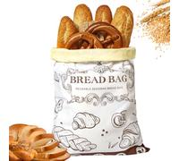 Reusable Beeswax Bread Bags with Zipper - Large Capacity Cotton Storage for Homemade, Sourdough & Fresh Bread | FDA Food-Grade Eco-Friendly Storage Solutions (beige 1pcs)