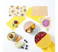 Reusable Beeswax Food Wraps - 6 Pack (3S, 2M, 1L) for Bread, Sandwiches, Cheese & Bowl Covers | Food Storage | Organic, Zero Waste, Plastic and Silicone Free