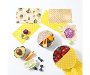 Reusable Beeswax Food Wraps - 6 Pack (3S, 2M, 1L) for Bread, Sandwiches, Cheese & Bowl Covers | Food Storage | Organic, Zero Waste, Plastic and Silicone Free