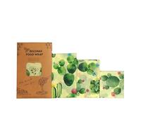 Reusable Beeswax Food Wraps - Organic Cotton Fresh-Keeping Cloth, Eco-Friendly & Sustainable Food Storage Paper for Kitchen, Bread, Cheese, Fruits, Vegetables (3-Pack)(Style2)