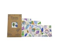 Reusable Beeswax Food Wraps - Organic Cotton Fresh-Keeping Cloth, Eco-Friendly & Sustainable Food Storage Paper for Kitchen, Bread, Cheese, Fruits, Vegetables (3-Pack)(Style14)
