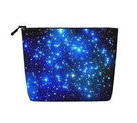 Reusable Blue Shining Stars Print Cosmetic Makeup Bag - Travel Toiletry Organizer, Multi-Use Pouch for Women's Daily Storage