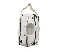 Reusable Bow Baby Wipes Dispenser - Portable Wet Tissue Storage Bag for Travel, Refillable Diaper Wipe Holder for Car and Stroller -Hanging Wet Wipe Pouch(White/Black)