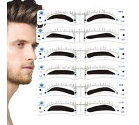 Reusable Brow Template for Man - Eyebrow Stencil Beginners Makeup Tool,12 Pieces Shapes Kit Gift for Friends Family Beauty Grooming Shaping Guide Symmetry Styling Definition Card Drawing Stamp Unit