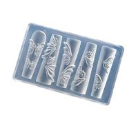 Reusable Butterfly Stamp Mould with Ice Blossom Embossing for Salon Manicure Art, Silicone Ice Flowers Embossing Pattern