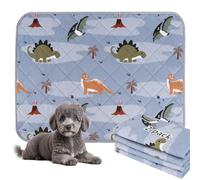 Reusable BVAGSS Leakproof Pee Pads for Dogs, 2 Pack Super Absorbent Puppy Wee Wee Pad - Non-Slip, Waterproof (60x45cm, Grey Dinosaur) SOAP