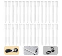Reusable Cable Ties 4.5inch Silicone Cable Ties, 30pcs Reusable Zip Ties Elastic Silicone Cord Organizer Straps Ties for Charging Cables USB Cables Earphones Cable Audio(11.3cm, 30pcs, White)