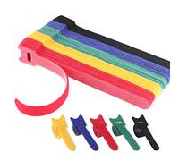 Reusable Cable Ties 50 Pack - Adjustable Hook and Loop Ties for PC, TV, Desktop Cable Management, Organising HDMI, USB, Electronics, Headphones - 5 Colours, 0.5’ Wide