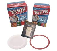 Reusable Canning Lids Bundle Includes 12 Wide and 12 Regular Mouth Tattler Lids and Rings and 24 Dissolvable Sunivale Jar Labels For Use With Hot Water Bath and Pressure Canning Methods Made in USA