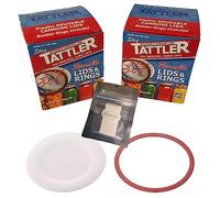 Reusable Canning Lids Bundle Includes 24 Wide Mouth Tattler Lids and Rings and 24 Dissolvable Sunivale Jar Labels For Use With Hot Water Bath, Vacuum Sealer and Pressure Canning Methods Made in USA