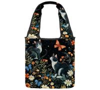 Reusable Canvas Tote Bags, Multi-Purpose Cloth Bags for Grocery Shopping Work Travel - Lemons and Sliced Fruits Summer Pattern