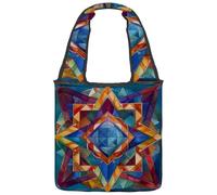 Reusable Canvas Tote Bags, Multi-Purpose Cloth Bags for Grocery Shopping Work Travel - Star of David