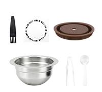 Reusable Capsules Compatible with Delonghi ENV150 ENV135 Vertuo Next/Pop VertuoLine GCA1/Plus, 58x29.5mm/2.28x1.16in Stainless Steel Upgraded Refillable Pods 230ml