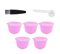 Reusable Capsules Set Refillable Coffee Filter Cup Pod for Dolce Gusto Coffee Machine (Purple)