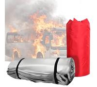 Reusable Car Fire Blanket for Electric Vehicles Trucks SUVs, Rapid-Deployment Heavy-Duty Fire-Retardant Fiberglass Silicone-Coated Emergency Fire Suppression Blanket with Carry Bag