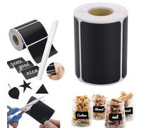 Reusable Chalkboard Labels 120pcs with Chalk Pen - Waterproof, Erasable Blackboard Stickers for Kitchen, Pantry, Jars & Organization, Easy Write & Wipe, Removable PVC Stickers (A-1Roll/120Pcs)