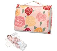 Reusable Changing pad Baby with Tissue Pocket Magic Rose Floral Red Changing Pads for Table Lightweight & Foldable Changing Station cambiador de pa ales para Bebes