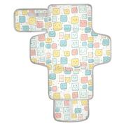 Reusable Changing pad Covers with Tissue Pocket Baby Portable Changing pad with Built-in Pillow Cartoon Childish Cute Square Light Color