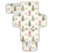 Reusable Changing pad Covers with Tissue Pocket Diaper mat Changing pad Travel with Built-in Pillow Christmas Tree Star Gingerbread