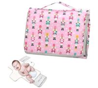 Reusable Changing pad Covers with Tissue Pocket Nutcracker Soldiers Pink Portable Changing pad for Baby with Built-in Pillow cambiador de pa?ales para Bebes
