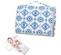 Reusable Changing pad Covers with Tissue Pocket Waterproof Changing pad for Moms, Dads-Blue Traditional Evil Eye