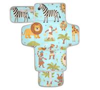 Reusable Changing pad Covers with Tissue Pocket Waterproof Changing pad with Built-in Pillow Indian Lion Zebras Animal Colorful
