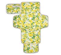 Reusable Changing pad Covers with Tissue Pocket Waterproof Pads for Baby for Moms, Dads Beauty Spring Flowers Yellow