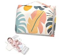 Reusable Changing pad for Baby with Tissue Pocket Changing Pads for Changing Table Infant Travel Station Kit- Simple Geometric Leaves Plants