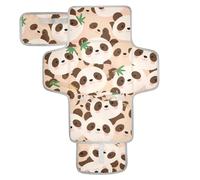 Reusable Changing pad for Baby with Tissue Pocket Changing Pads for Changing Table Infant Travel Station Kit Cartoon Cute Panda Brown
