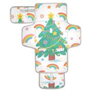 Reusable Changing pad for Baby with Tissue Pocket Diaper Changing pad Portable with Built-in Pillow Colorful Christmas Tree Rainbow