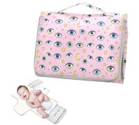 Reusable Changing pad for Baby with Tissue Pocket Dreamy Evil Eye Pink Portable Baby Changing pad for Newborns Girl & Boy cambiadores de pa?ales para Bebes