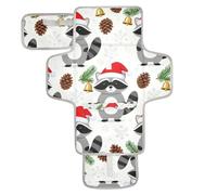 Reusable Changing pad for Baby with Tissue Pocket Waterproof Changing pad for Baby for Newborns Girl & Boy Merry Christmas Meerkat White